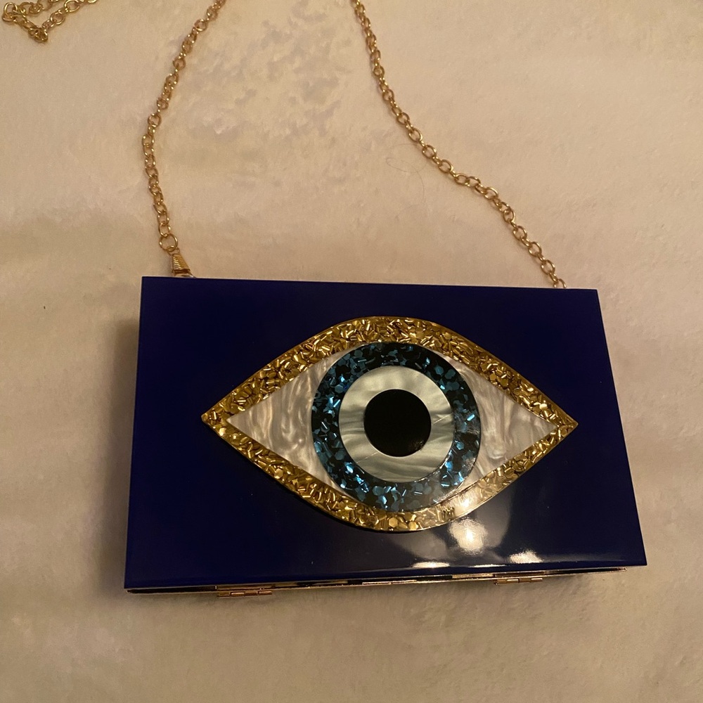Blue and Gold Eye Clutch